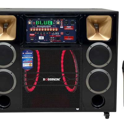 Loa kéo tủ công suất lớn bass 40 đôi dùng bình, có đèn leb thương hiệu Bossinon N8119K- công suất 2.400w- Hàng Chính Hãng