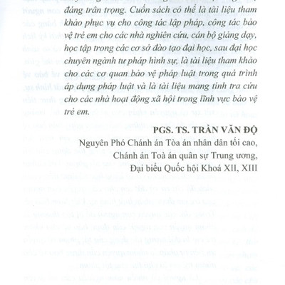 Bảo Vệ Quyền Con Người Của Trẻ Em Bằng Pháp Luật Hình Sự Việt Nam (Sách Chuyên Khảo)
