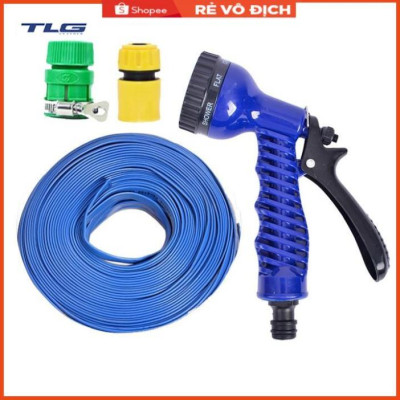 Bộ dây vòi xịt tưới cây, rửa xe 7-10M (cút nhựa nối nhựa xanh) 206843