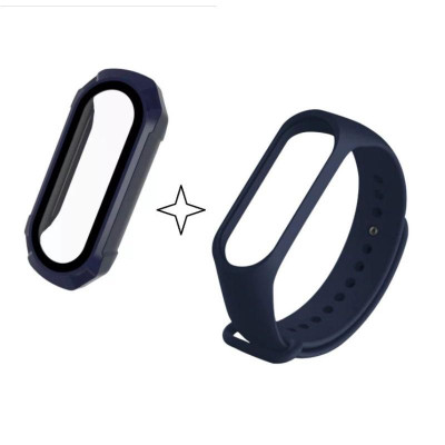Dây Silicon và Ốp kính cường lực bảo vệ cho đồng hồ Xiaomi Miband 6
