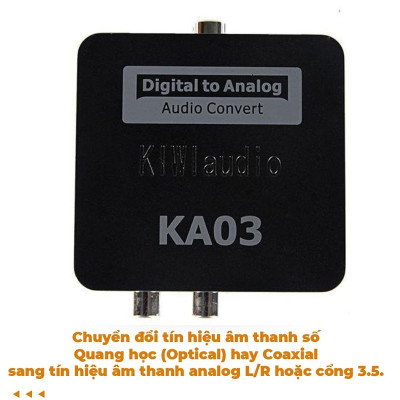 Bộ chuyển âm thanh TV 4K quang optical sang audio AV ra amply + Cáp optical KA03 Bộ Chuyển Quang Âm Thanh Từ Digital Sang Analog Âm Thanh Lớn Tặng Kèm Dây AV - Hàng chính hãng
