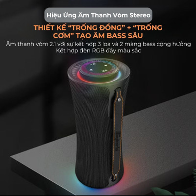 Loa Bluetooth không dây di động CYBORIS T16 chính hãng có âm thanh nổi RGB Đầu phát nhạc âm thanh vòm - Hàng chính hãng