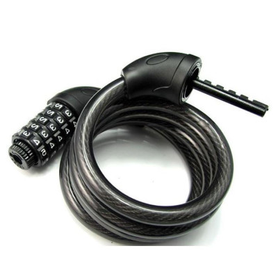 Khóa dây xe đạp 5 số dài 1.2m đổi được mã Tặng 1 đèn led cắm cổng USB