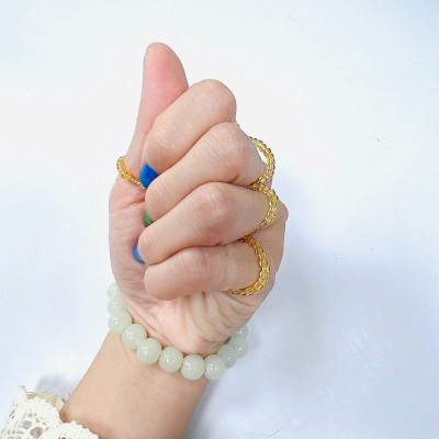 PHỤ KIỆN NỮ HANDMADE MÀU VÀNG MÃ 08 DẠNG TRÒN TRONG SUỐT LẤP LÁNH