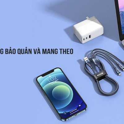 Cáp sạc đa năng 5A Remax 3in1 RC-199TH sạc nhanh siêu tốc max 40W- Hàng chính hãng