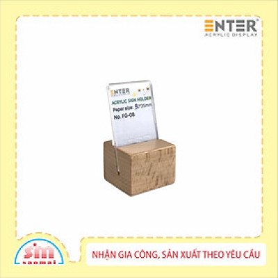 Kệ 1 mặt mica Enter đế gỗ FG-08