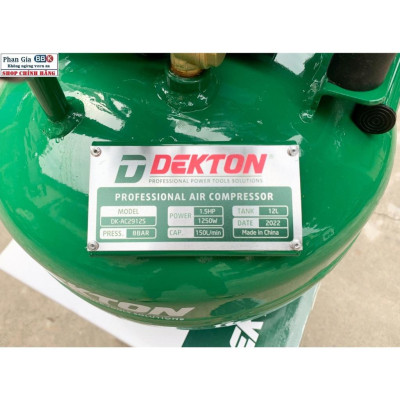 Máy Nén Khí Không Dầu Dekton 12L ( DK-AC2912SW ) 1.5HP, Bảo hành máy chính hãƞg, 100% Dây đồng