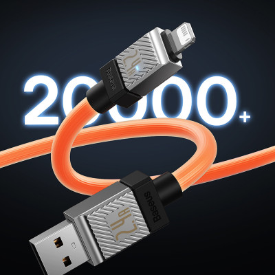 Cáp sạc nhanh, truyền dữ liệu cho Ai-phôn Ba-se-us CoolPlay Series Fast Charging Cable USB to Lai-nin 2.4A Thiết kế chắc chắn và bền bỉ và Tính năng Smart Trickle thông minh - Hàng chính hãng