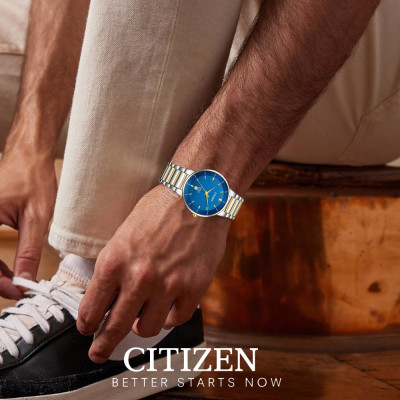 Đồng Hồ Nam Citizen Dây Thép Không Gỉ BI5124-50L - Mặt Xanh