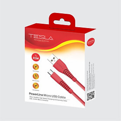 Cáp sạc USB to Micro hàng chính hãng TESLA TL01M Nylon 1m | Bảo hành 12 tháng 1 đổi 1 | Made in Việt Nam