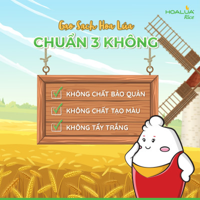 Gạo Hoa Lúa Trắng - Túi 2kg - Dẻo vừa, mềm cơm, thơm nhẹ