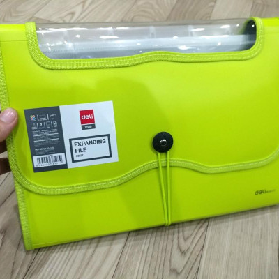 Cặp Xốp 7 Ngăn - Deli 38127 - Xanh Chuối