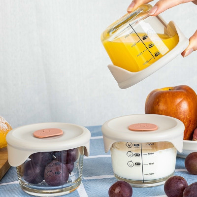 Bộ 3 hộp thủy tinh đựng thức ăn dặm cho bé Lock&Lock 230ml x 3 hộp LLG508S3 - Hàng chính hãng, có vạch chia - JoyMall