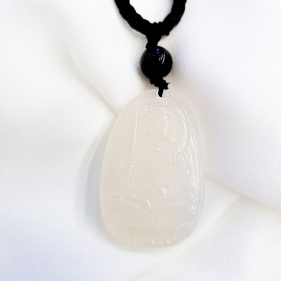 Phật Bản Mệnh Đá Mã Não Trắng_Phật bản mệnh cho người mệnh Thủy, mệnh Kim_Mặt Phật đá phong thủy