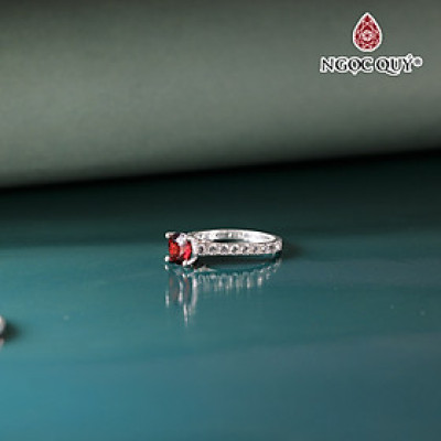 Nhẫn bạc nữ mặt đá Hạt 7mm Ni17 - Ngọc Quý Gemstones