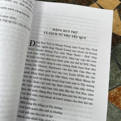 BÀN VỀ NẠN HỐI LỘ VÀ ĐỨC THANH LIÊM CỦA NGƯỜI LÀM QUAN – TỪ THỤ HIẾU QUY  – Đặng Huy Trứ -NXB CT Quốc Gia Sự Thật
