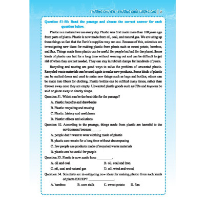 sách - Bộ đề luyện thi môn Tiếng anh vào lớp 6 trường chuyên , chất lượng cao (có đáp án)