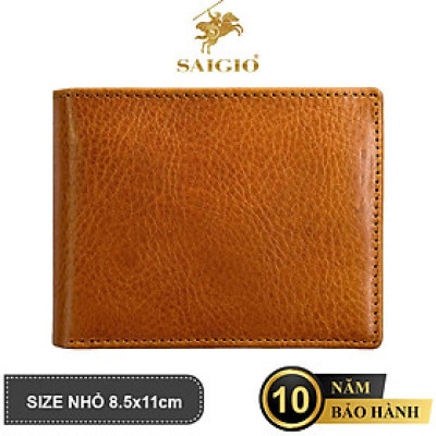 Ví Nam Nhỏ Gọn Cao Cấp HERITAGE, Da Bò Full Grain Siêu Bền Bỉ, Thiết Kế Đơn Giản, Dáng Ngang - Gập 2, Đựng Tiền và Thẻ ATM Tiện Dụng – Hàng Chính Hãng SAIGIO