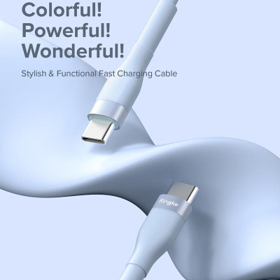 Cáp sạc nhanh cho điện thoại/laptop/tablet RINGKE Fast Charging Pastel Cable C-to-C nhiều màu - Hàng Chính Hãng