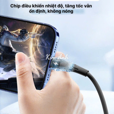 Dây sạc LI-TOP LX73 100W, chân cắm Type C, dây bọc lớp cao su mềm chống rách, đầu lưới SR chống uốn, hàng chính hãng