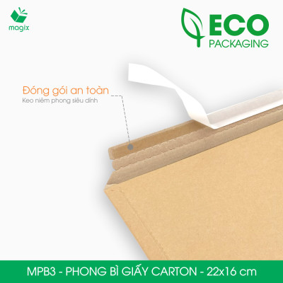 MPB3 - 22x16 cm - 60 phong bì carton đóng hàng - Bìa gói hàng, bìa cứng, bì thư | Magix Packaging