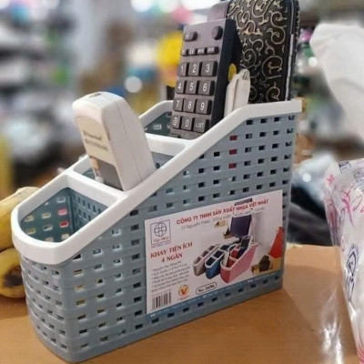 Khay đựng bút 4 ngăn để bàn nhựa VIỆT NHẬT 5696 - màu ngẫu nhiên