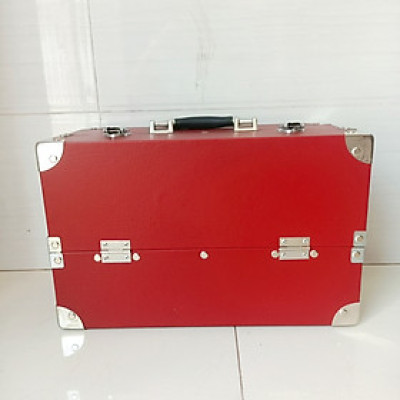 Loại 1 - Cốp mỹ phẩm cao cấp Hana bọc gốc inox, đựng dụng cụ make up trang điểm, nail, mi có khóa tặng kèm dây đeo size 40x21x26 cm nhiều màu tùy chọn 