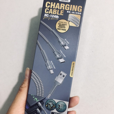 Cáp sạc 3 đầu đa năng 3.1A Remax RC124th (1.2m)  - Hàng chính hãng