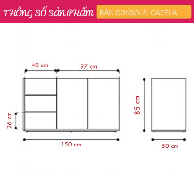 Bàn sảnh ra vào gỗ hiện đại SMLIFE Cacela