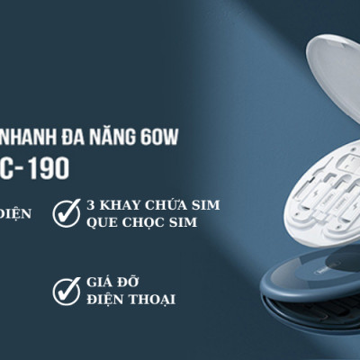 Bộ cáp sạc nhanh đa năng REMAX Wanbo Series 60W RC-190 - Hàng chính hãng