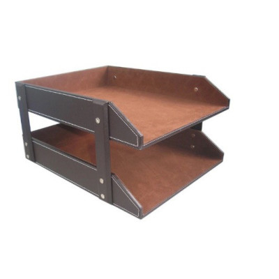 Khay đựng tài liệu 2 tầng bằng da cao cấp