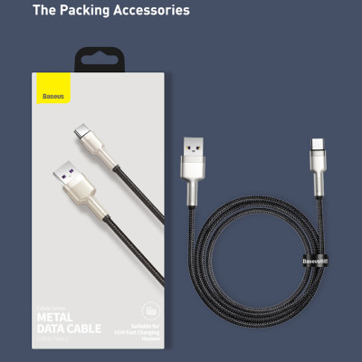 Cáp sạc nhanh Baseus Cafule Series Metal Data Cable USB to Type-C 66W CAKF- Hàng chính hãng