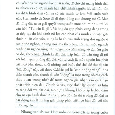 BÍ ẨN CỦA VỐN - Vì Sao Chủ Nghĩa Tư Bản Thành Công Ở Phương Tây Và Thất Bại Ở Mọi Nơi Khác (Xuất bản lần thứ tư)