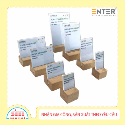 Kệ 1 mặt mica Enter đế gỗ FG-08