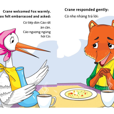 Truyện tranh ngụ ngôn dành cho thiếu nhi ( Song ngữ Anh- việt ) Cò và Cáo