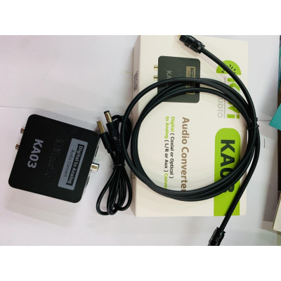 Bộ chuyển âm thanh TV 4K quang optical sang audio AV ra amply + Cáp optical KA03 Bộ Chuyển Quang Âm Thanh Từ Digital Sang Analog Âm Thanh Lớn Tặng Kèm Dây AV - Hàng chính hãng