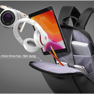 Balo Laptop 15.6 Inch KINGBAG KRATOS phối da bền bỉ, siêu nhẹ - Hàng Chính Hãng