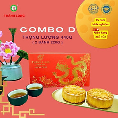 Hộp bánh trung thu 2 bánh 2 trứng 220g - Thành Long (440g) - Việt Nam