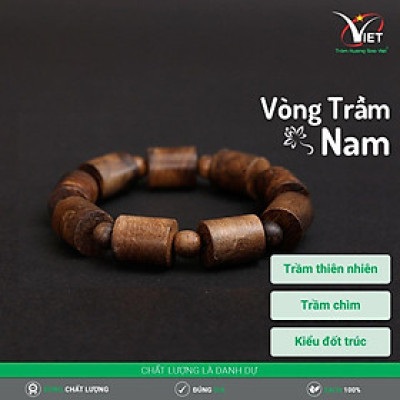 Vòng Tay Trầm Hương Nam - Trầm Chìm - Thiên Nhiên - Kiểu Đốt Trúc