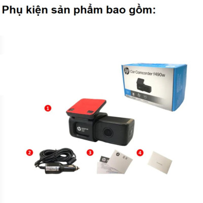 Camera hành trình ô tô độ phân giải 2K, Wifi Thương hiệu Mỹ cao cấp HP - F490W - Bảo hành 12 Tháng Chính Hãng (Hàng Nhập Khẩu)