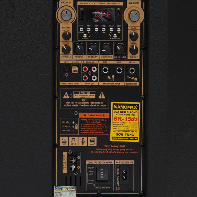 Loa Kéo Nanomax SK-15D2 Xám Bass 40cm Công Suất 550w Karaoke Bluetooth Hàng Chính Hãng