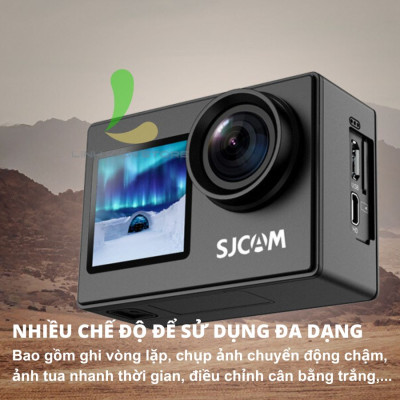 Camera hành trình Sjcam SJ4000 Dual Screen 4K - Máy quay hành động 2 màn hình quay liên tục lên đến 70 phút - Hàng nhập khẩu