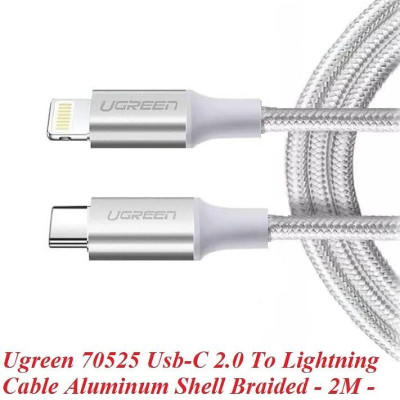 Ugreen UG70525US304TK 2m cáp usb type c ra lightning 2.0 màu trắng - HÀNG CHÍNH HÃNG