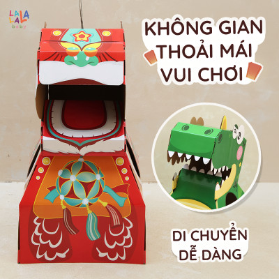 Mô hình hoá trang Kỳ lân Khủng long - Đồ chơi trung thu cho bé Lalala baby Mẫu 2024 DIY ghép thành con vật