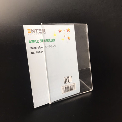 Kệ mica 1 mặt Enter F04-P 75x100mm A7 đứng, Kệ menu chữ L, Khung thông tin sản phẩm, Khung bảng giá, Kệ trưng bày để bàn