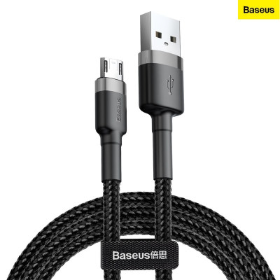 Cáp sạc nhanh đảo được đầu Baseus Cafule Micro USB v2 cho Smartphone Android Samsung/ Xiaomi/ Oppo/ Asus/ Huawei (dòng tối đa 2.4A, Quick charge 3.0) - Hàng chính hãng