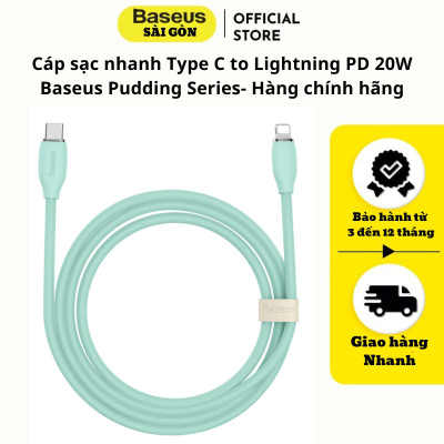 Cáp sạc Baseus Jelly Liquid Silica Gel Fast Charging Type-C to iP 20W CAGD - hàng chính hãng