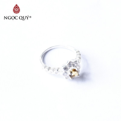 Nhẫn bạc nữ Citrine mệnh thổ, kim - Ngọc Quý Gemstones