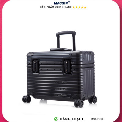 Vali hợp kim nhôm nguyên khối cao cấp Macsim Aksen hàng loại 1 MSAK168 Nhãn hiệu Macsim cao cấp 18 inches màu đen, màu bạc