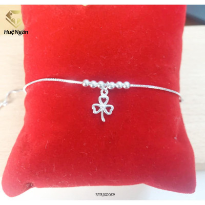 Lắc chân bạc Ý 925 Huệ Ngân -Cỏ ba lá may mắn RYBJ50059